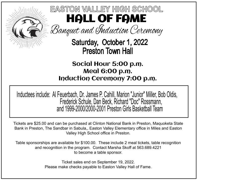 Hall of Fame Banquet Induction Ceremony